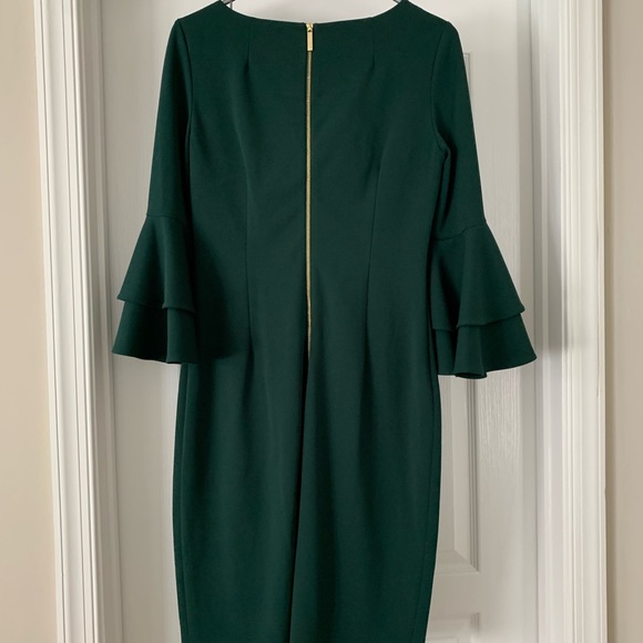 Calvin Klein long sleeve size 6 green dress - Picture 2 of 3